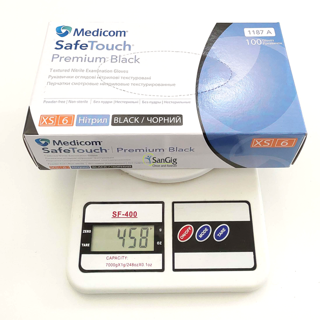 Нітрилові рукавички Medicom, щільність 5 г. - SafeTouch Premium Black - Чорні (100 шт) XS (5-6) - изображение 3