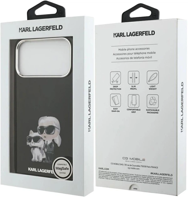Панель Karl Lagerfeld IML Aquarelle Karl & Choupette & Logo MagSafe для Apple iPhone 17 Pro Black (3666339531195) - зображення 8