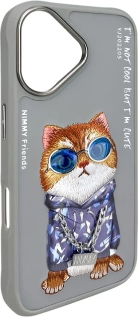 Панель Nimmy Glasses Cool Cat для Apple iPhone 16 Grey (6971080319365) - зображення 3