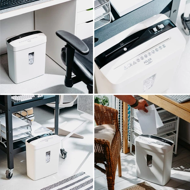 Знищувач паперу шредер документів і дисків Adler AD 1037 White - Фото 11 Знищувач паперу шредер документів і дисків Adler AD 1037 White - изображение 11