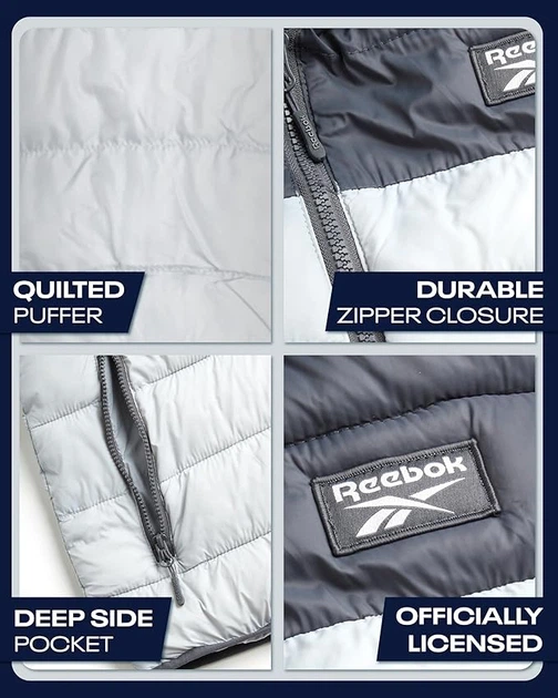 Мужская куртка Reebok XXL, серый - Фото 5 Мужская куртка Reebok XXL, серый - изображение 5