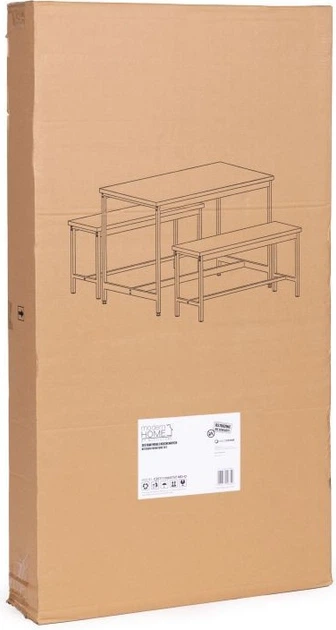 Zestaw mebli ModernHome by Multistore stół do jadalni 110 x 60 cm, 2 ławki (CZCY1106075T-MD-O) - obraz 8