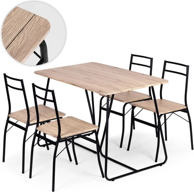 Zestaw mebli ModernHome by Multistore stół do jadalni 110 x 70 cm, 4 krzesła (PARIS-W) - obraz 4