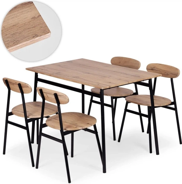 Zestaw mebli ModernHome by Multistore stół do jadalni 110 x 70 cm, 4 krzesła (OSLO-O) - obraz 6