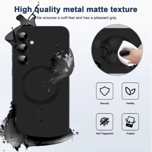 Чохол силіконовий з магнітом протиударний Case with MagSafe для Samsung Galaxy S24 FE (Samsung S24FE) чорний - изображение 12