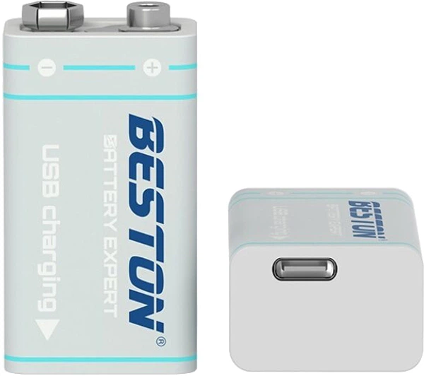 Akumulator Beston 9 V USB Type-C 1000 mAh Li-ion (AA620289) - obraz 2
