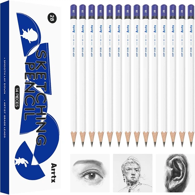 Zestaw ołówków do rysowania Arrtx 2B 14 szt. (ADP-012B) - obraz 2