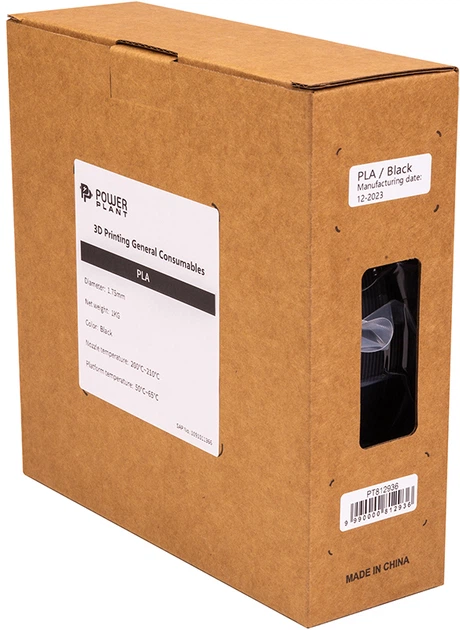 Filament do wkładu PowerPlant Filament do 3D drukarki 1.75 mm 1 kg Black (PT812936) - obraz 3
