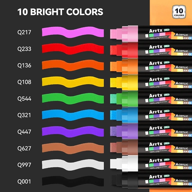 Markery akrylowe Arrtx AACM-0515 10 kolorów (LC303656) - obraz 3