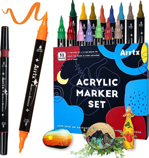 Markery akrylowe Arrtx AACM-03-32 32 kolory (LC302802) - obraz 10