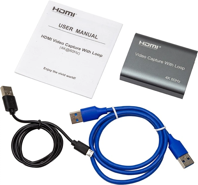 Зовнішня карта відеозахоплення PowerPlant HDMI USB2.0 4k/60hz (HDVC7) (CA914173) - зображення 5
