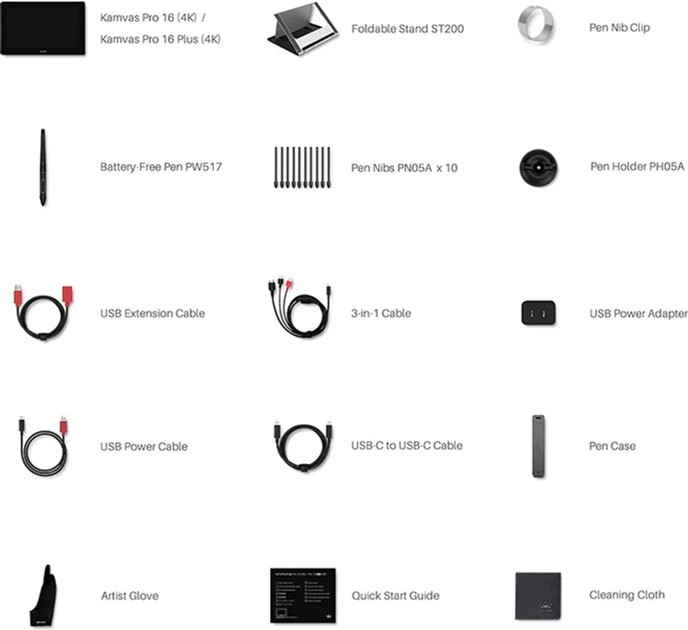 Monitor graficzny Huion Kamvas Pro 16 (4K) + rękawica (GT1561) - obraz 4