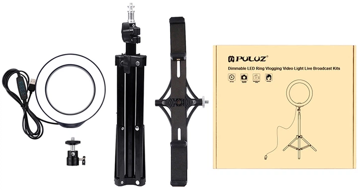 Lampa pierścieniowa LED Puluz PKT3037 6.2" + statyw 70 cm - obraz 2