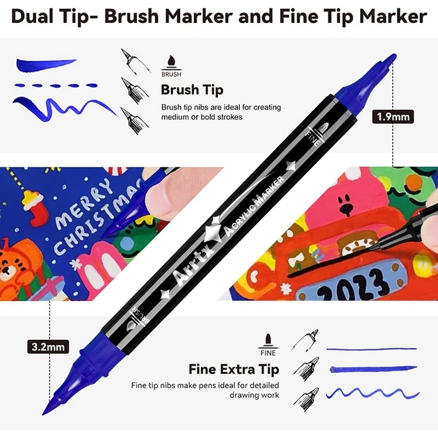 Markery Arrtx Akrylowe Dwustronne AACM-03-24B 24 kolory (LC303304) - obraz 4