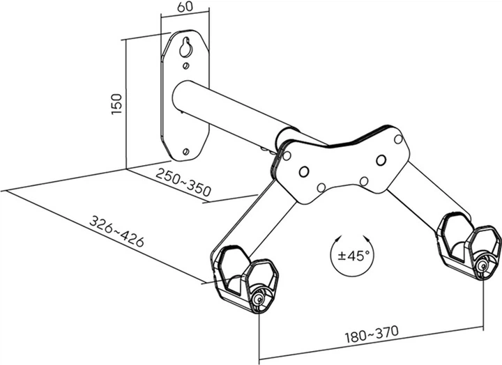 Uchwyt ścienny do roweru HiSmart LBM-05 (HS082758) - obraz 2