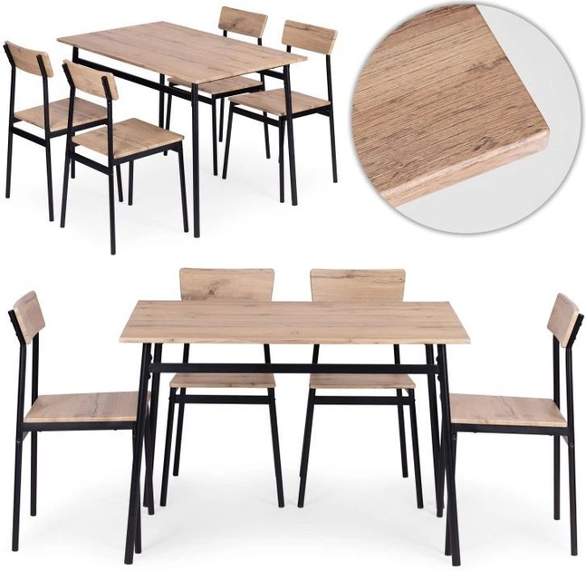 Zestaw mebli ModernHome by Multistore stół do jadalni 110 x 70 cm, 4 krzesła (MALMO-O) - obraz 7