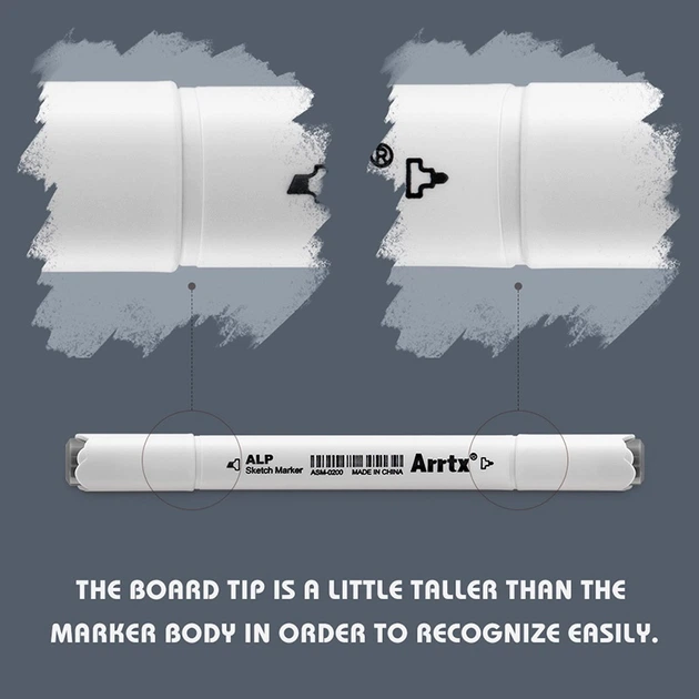 Markery alkoholowe Arrtx Alp ASM-02GY 32 kolory odcienie szarości (LC302277) - obraz 3