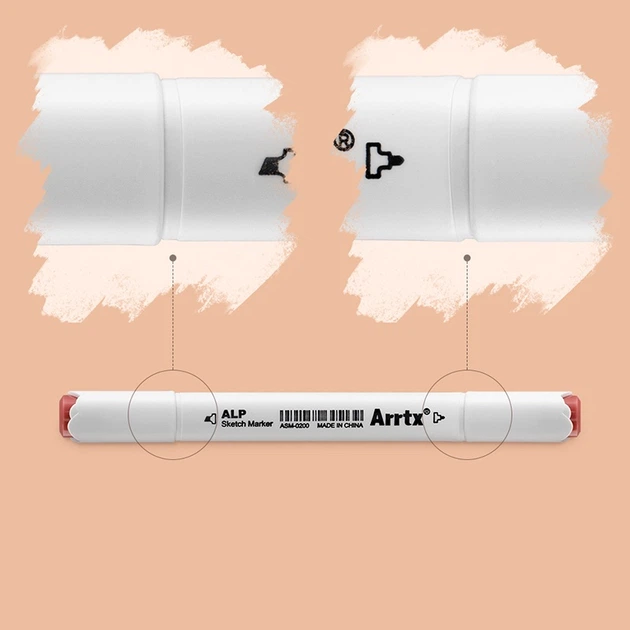 Markery alkoholowe Arrtx Alp ASM-02-PT01 40 kolorów odcienie pastelowe (LC302598) - obraz 6