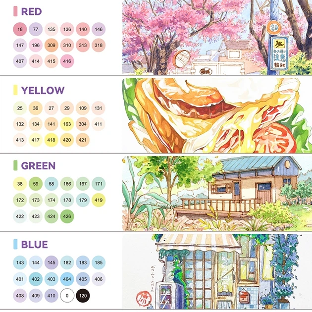 Markery alkoholowe Arrtx Oros ASM-03-PT03 66 kolorów odcienie pastelowe (LC303663) - obraz 3