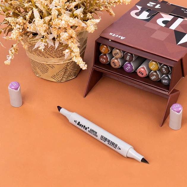 Markery alkoholowe Arrtx Oros ASM-03-SK02 12 kolorów odcienie skóry (LC302772) - obraz 4