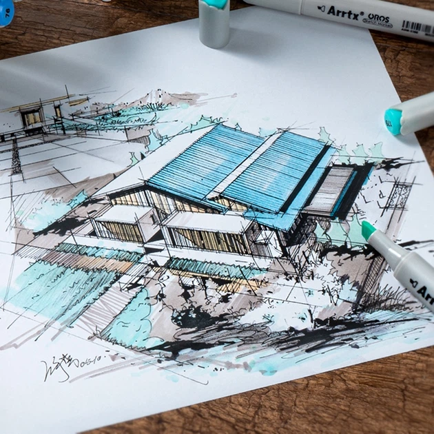 Markery alkoholowe Arrtx Oros ASM-03-PT01 40 kolorów odcienie pastelowe (LC302628) - obraz 9