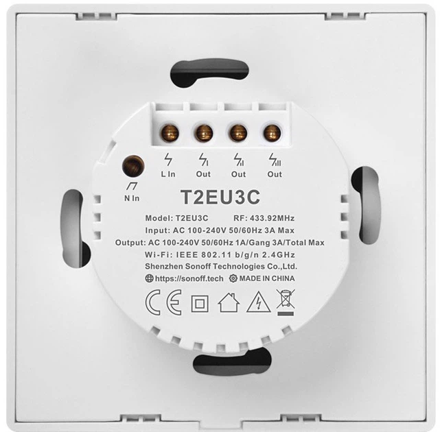 Розумний сенсорний перемикач Sonoff T2EU3C-TX - зображення 4