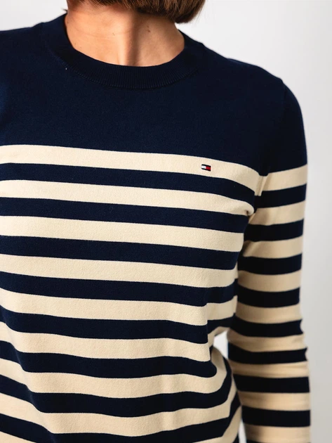 Sweter damski Tommy Hilfiger WW0WW44984-0FA L Granatowy/Beżowy (8720638711278) - obraz 4