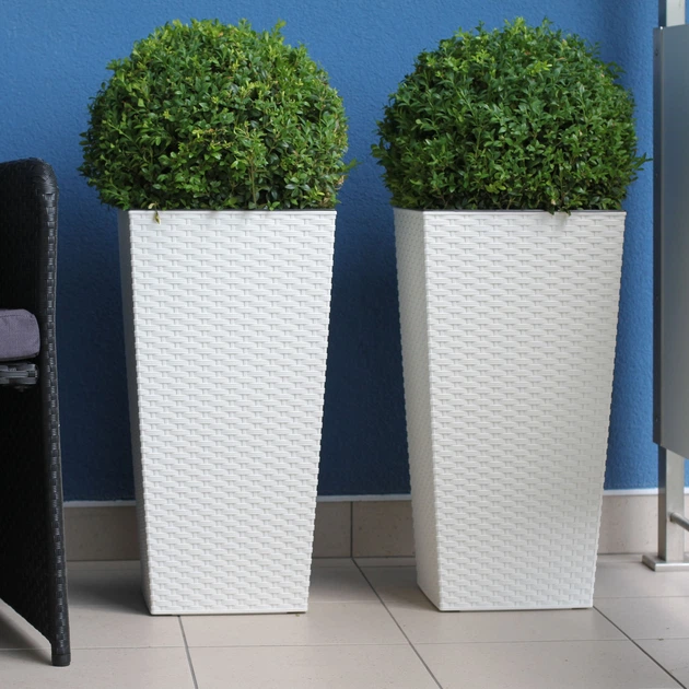 Donice na kwiaty z wkładem Kadax Pesaro K8066 30 cm + 35 cm + 40 cm Białe - obraz 8