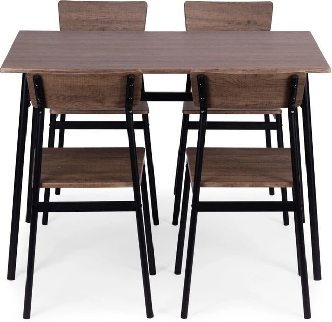 Zestaw mebli ModernHome by Multistore stół do jadalni 110 x 70 cm, 4 krzesła (MALMO-WD) - obraz 4