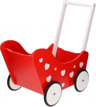 Коляска для ляльок Playwood дерев'яна Червона 2490182 (8719348001472) - зображення 2