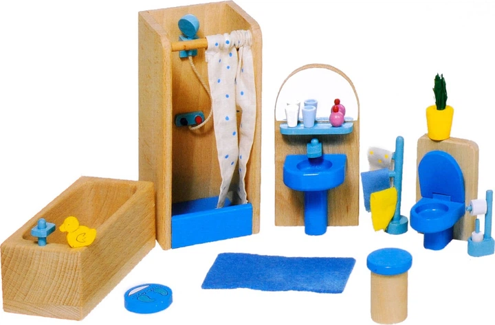 Ванна кімната для ляльок Goki Серія B дерев'яна 5299363 (4013594519038) - зображення 2