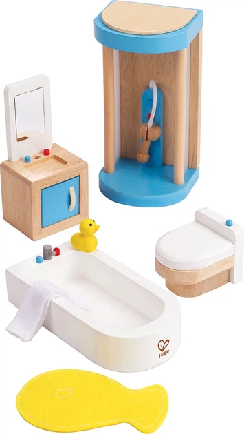 Меблі для ляльок Hape дерев'яна ванна кімната 6010094 (6943478004498) - зображення 2