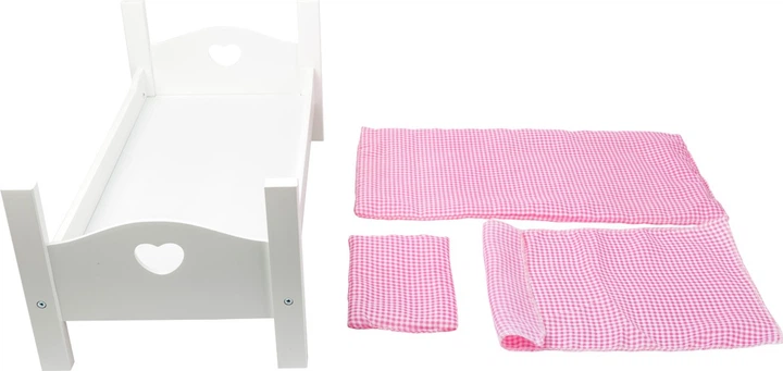 Łóżko dla lalek Small Foot drewniane z pościelą Białe 5410393 (4020972112125) - obraz 2