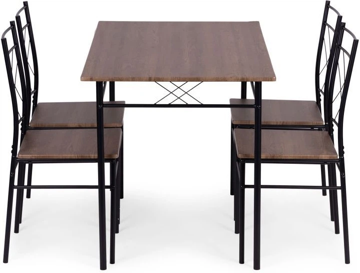 Zestaw mebli ModernHome by Multistore stół do jadalni 110 x 70 cm, 4 krzesła (VERONA-WD) - obraz 2