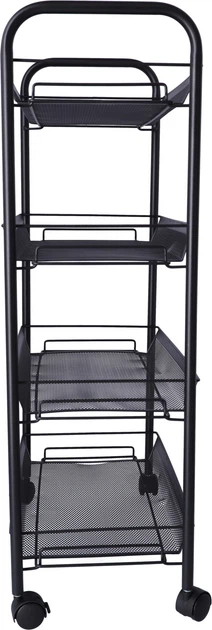 Wózek łazienkowy Hedo z 4 półkami Czarny 87072 (5904041145063) - obraz 2