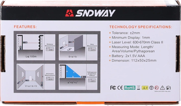 Лазерний далекомір Sndway FREEMANS PRO-L40 40 м 86681 (5904041146305) - зображення 4