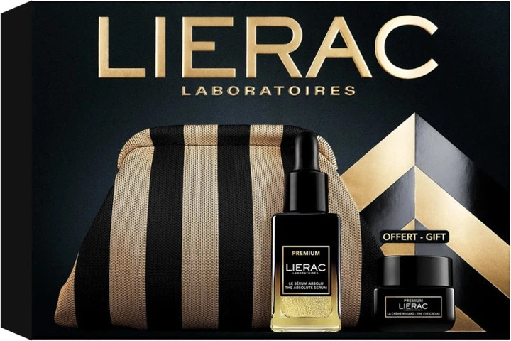 Zestaw Lierac Premium Serum przeciwstarzeniowe 30 ml + Krem pod oczy 20 ml + Kosmetyczka (3701436934811) - obraz 1