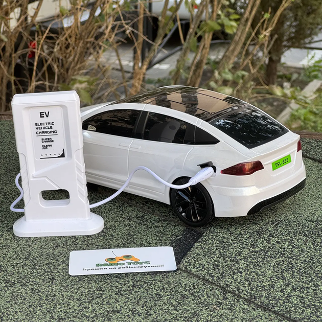 Інерційна металопластикова машинка PM3417 Tesla Model Х на радіокеруванні з зарядною станцією Біла - Фото 3 Інерційна металопластикова машинка PM3417 Tesla Model Х на радіокеруванні з зарядною станцією Біла - зображення 3