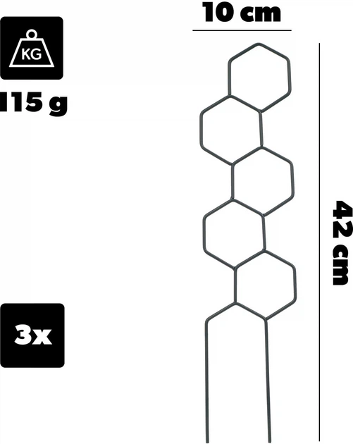 Podpora doniczkowa heksagon drabinka Kadax Fora 3 szt. (K11364) - obraz 7