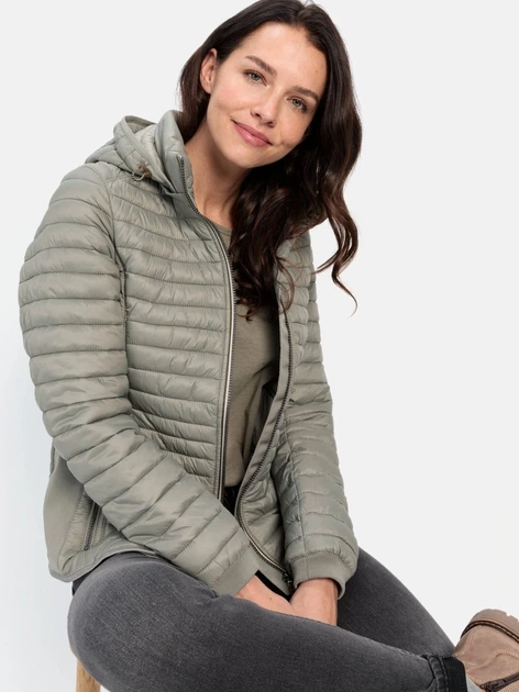 Куртка демисезонная с капюшоном женская Camel Active Blouson 330530-9E50-36 36 Серый/Зеленый (4064478866113) - изображение 3