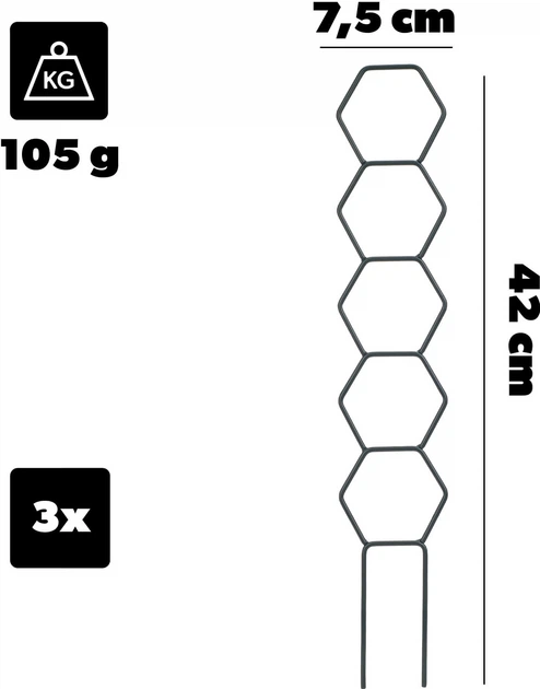 Podpora doniczkowa heksagon prosty Kadax Fora 3 szt. (K11363) - obraz 7