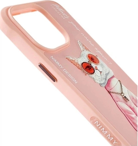 Etui plecki Nimmy Glasses Cool Cat do Apple iPhone 15 Pro Max Pink (6971080317194) - obraz 4