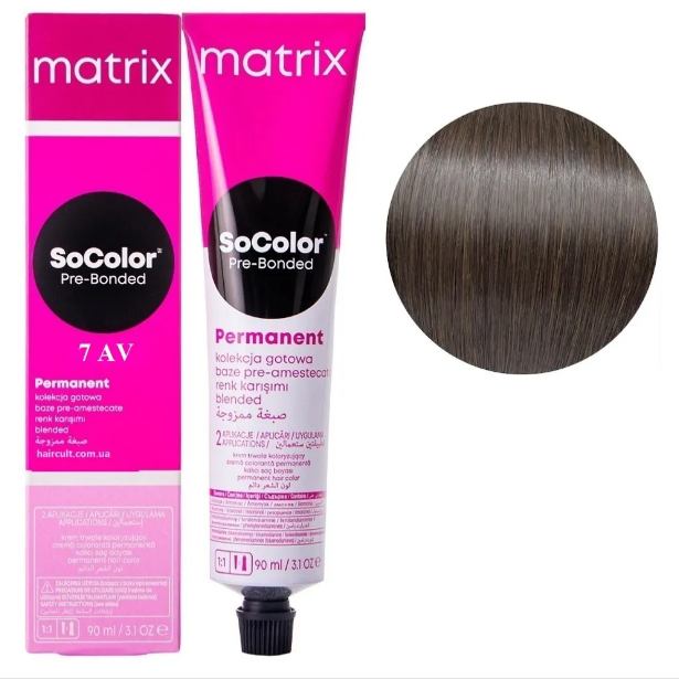 Крем-фарба Matrix SoColor Pre-Bonded Cream №7AV Блондин попелясто-перламутровий 90 мл (26604WB) - Фото 1 Крем-фарба Matrix SoColor Pre-Bonded Cream №7AV Блондин попелясто-перламутровий 90 мл (26604WB) - зображення 1