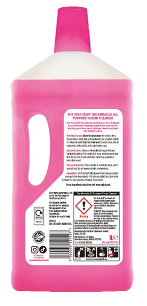 Универсальное средство для мытья полов The Pink Stuff All Purpose Floor Cleaner 1л. - Фото 6 Универсальное средство для мытья полов The Pink Stuff All Purpose Floor Cleaner 1л. - изображение 6