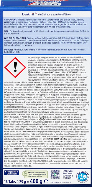 Средство для удаления мочевого камня Denkmit WC Tabs 16 шт - изображение 3