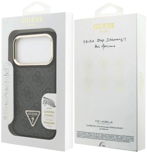 Панель Guess 4G PU Triangle Logo & Stand Camera Magsafe для Apple iPhone 17 Pro Max Black (3666339534424) - зображення 8