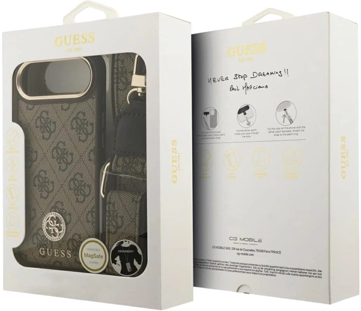 Панель Guess 4G Strass Logo & Big Strap Metal Buttons MagSafe для Apple iPhone Air Brown (3666339550967) - зображення 9