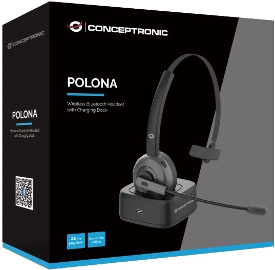 Навушники Conceptronic Bluetooth Mono Headset Wireless with Charging Dock Black (POLONA03BD) - зображення 6