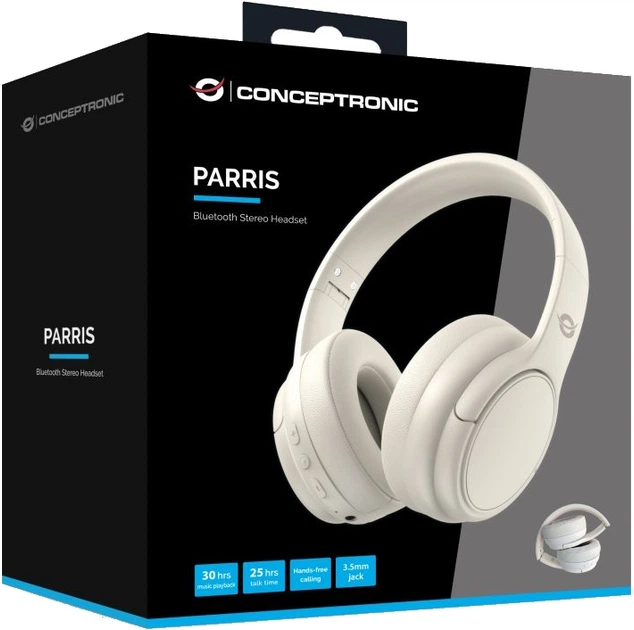 Навушники Conceptronic Bluetooth Stereo Headset Wireless Cream (PARRIS03C) - зображення 3