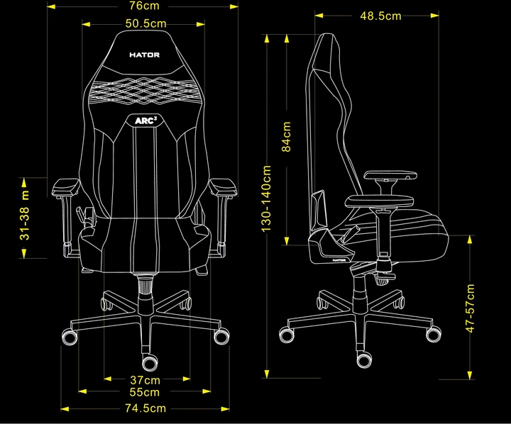 Крісло для геймерів Hator Arc 3 L PU Black (HTC3400L) - зображення 13